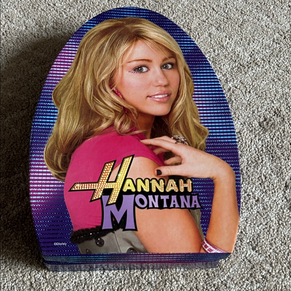 Disney Hannah Montana Collectible Box - Pink & Purple w kids lipgloss and pouch